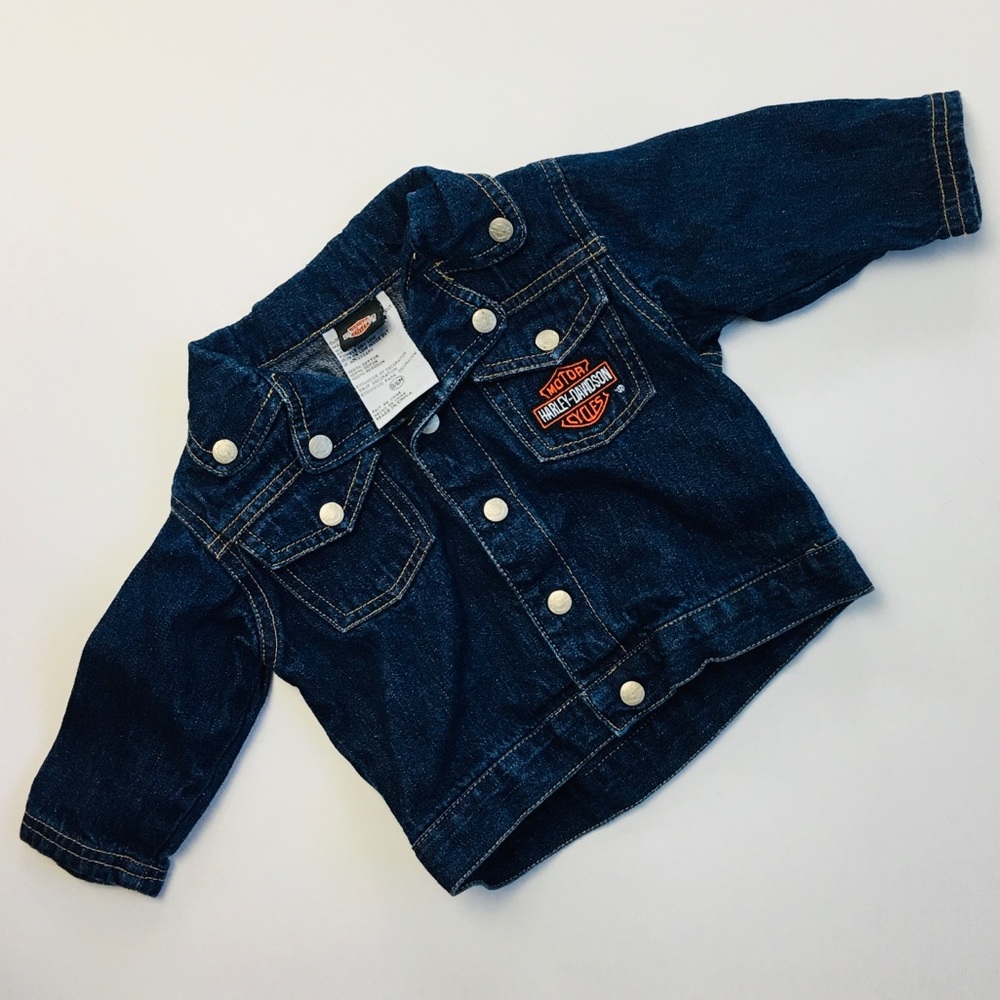 Harley Davidson Shield Logo Denim Jean Jacket